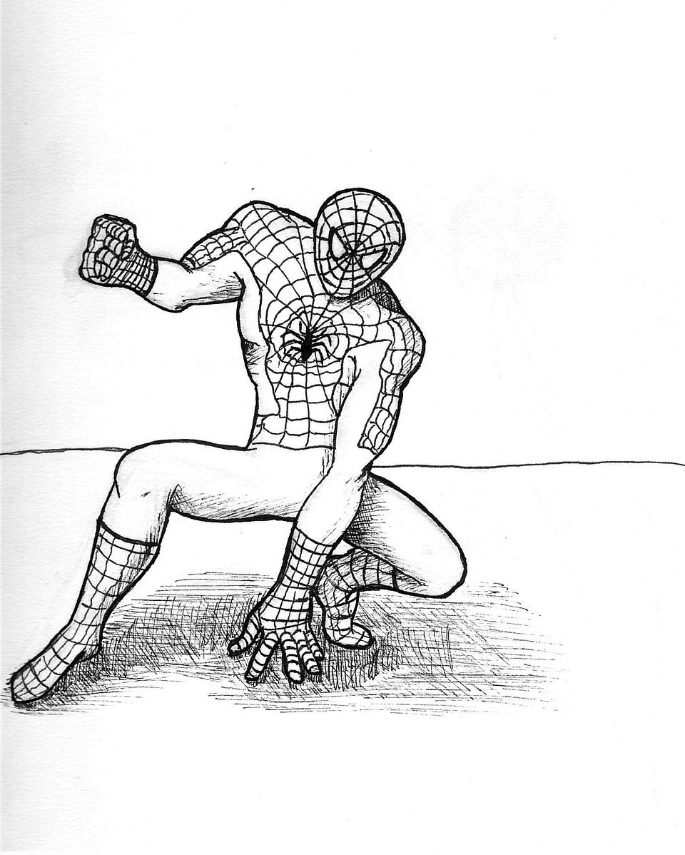 Crouching Spider-Man
